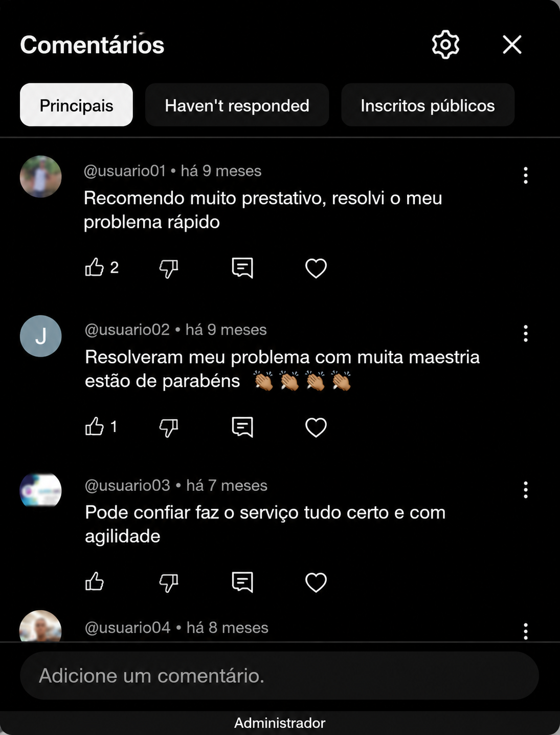 Mais comentários de clientes no canal do YouTube da Checklist Car